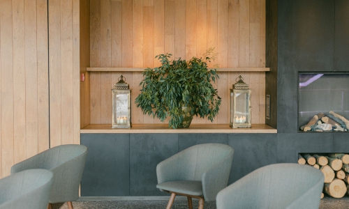 Woods quay London - habillage cheminée panneau béton