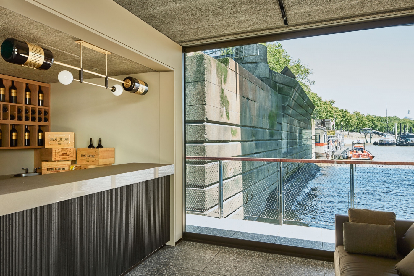 Woods Quay London concrete panels for interior bar design Black Yun